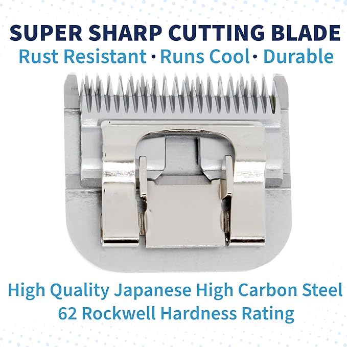Detachable A Series 1 HT Clipper Blades for Dog Grooming Cut Length 1" - 25mm Japanese Carbonized Steel Dog Clipper Blades-Dog Grooming Blade Compatible A5 Series Clippers for Dog(1HT)