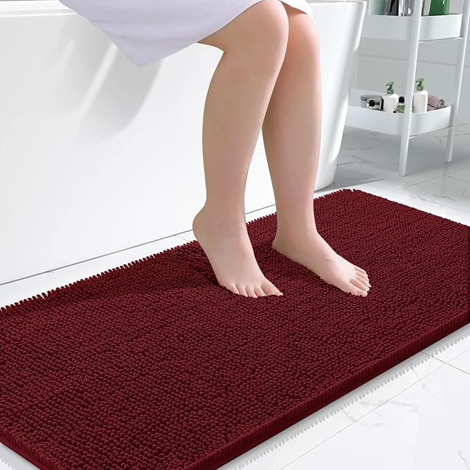 OLANLY Large Bathroom Rugs 45x27, Extra Soft Absorbent Chenille Bath Rugs