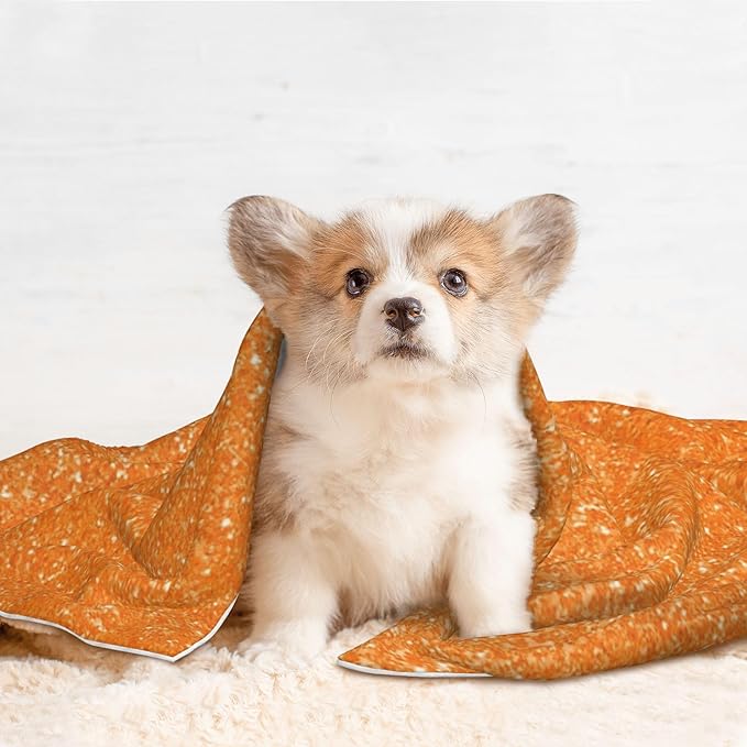 Waterproof Dog Blanket Soft Pet Blanket for Puppy Cat, Fleece Cat Throw Blankets for Furniture Bed Couch Sofa Reversible - Orange Glitter2