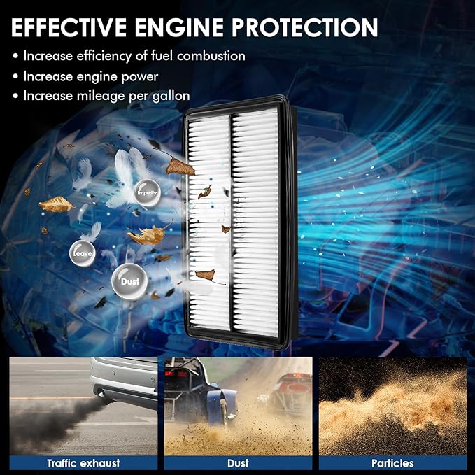 CA10013 Replacement Engine Air Filter, Efficient Filtration Offers 99% Air