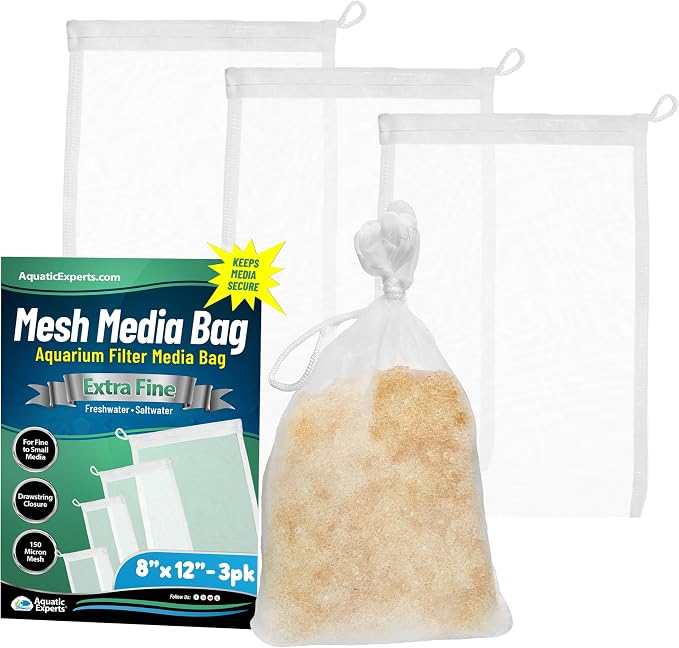 Aquatic Experts Extra Fine Aquarium Media Bag, Durable Drawstring Bags
