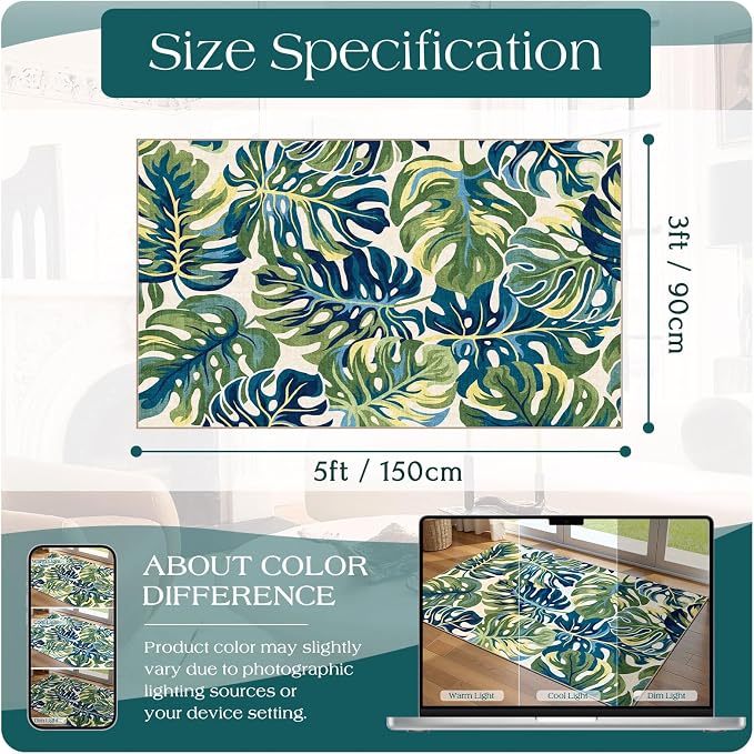 3x5 Botanical Entry Rug