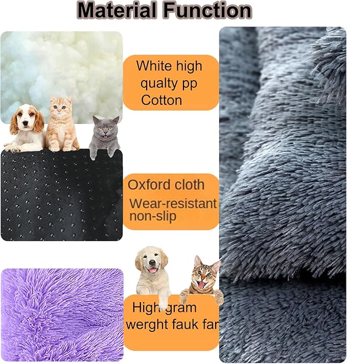 Dog Crate Mat, Dog Bed for Large Dogs, Comfy Fluffy Kennel Pad Anti-Slip for Dog beds & Furniture, Quilted Dog Bed for Pets for Medium/Small Dogs Cats (Color : Purple, Size : 16.9x11)