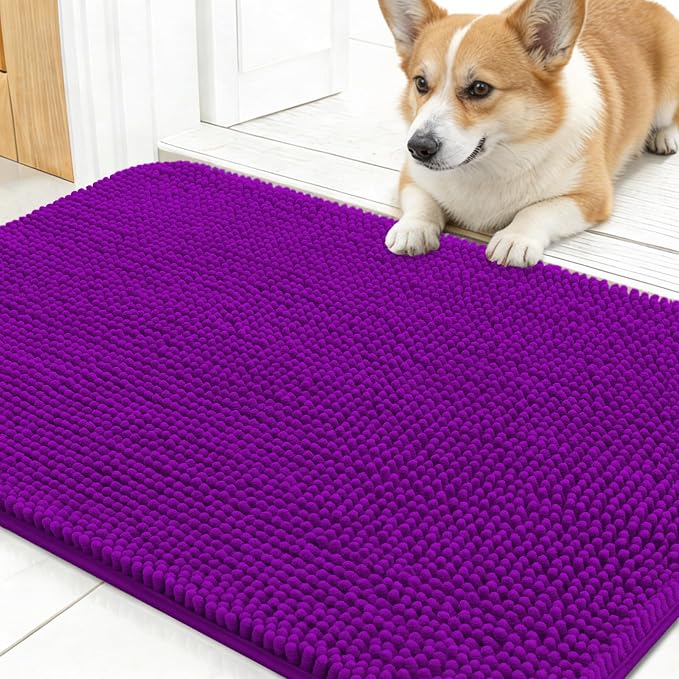 OLANLY Dog Door Mat for Muddy Paws 24x16, Absorbs Moisture and Dirt, Absorbent