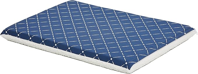 MidWest Homes for Pets Quiet Time Couture Paxton Dog Bed, Blue & Fleece with Removable Pillow Cover, Blue, 30"