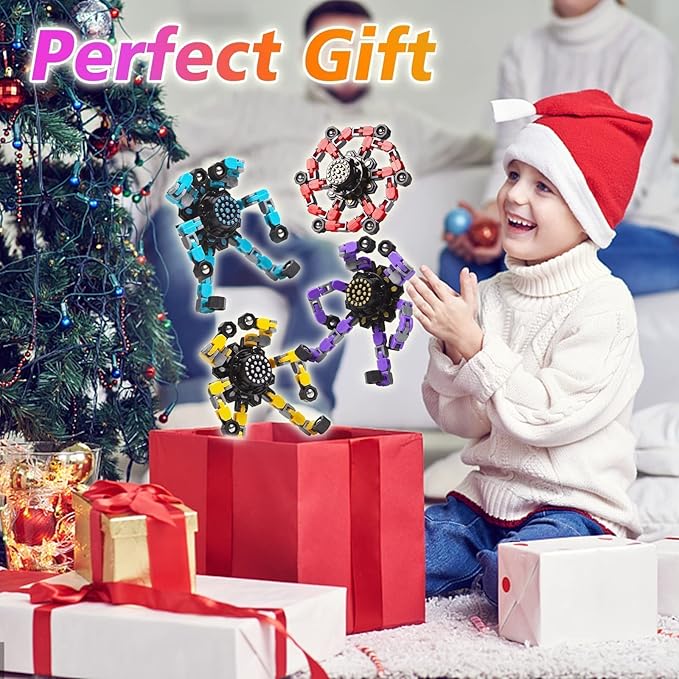 Transformable Fidget Spinners 16 Pcs for Kids and Adults Stress Relief Sensory Toys for Boys and Girls Fingertip Gyros for Party Favors Easter Gifts for Kids