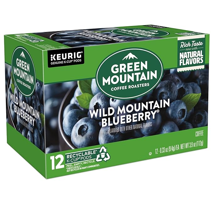 Green Mountain Coffee Roasters Wild Mountain Blueberry Keurig Single-Serve K-Cup pods, Light Roast Coffee, 72 Count