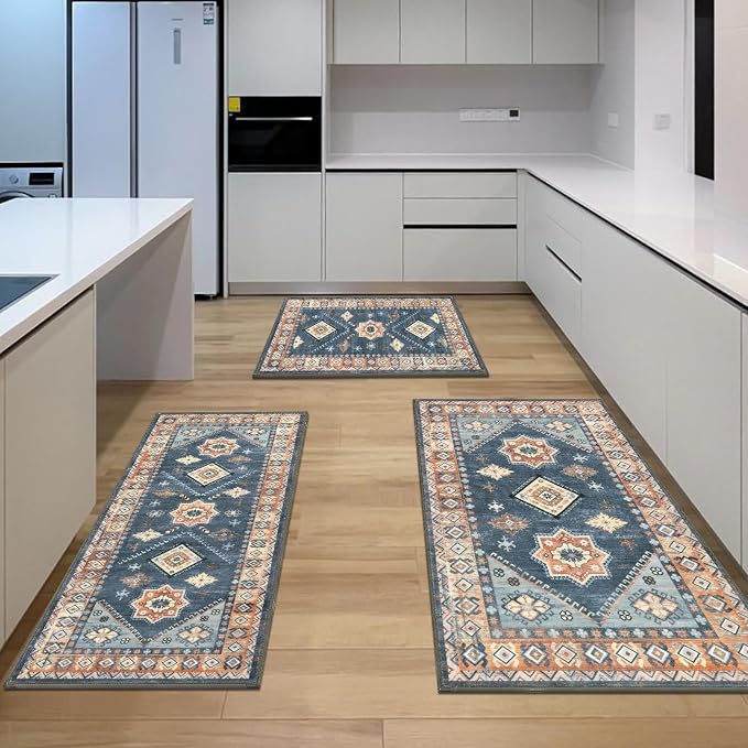 HEBE Boho Kitchen Rug Sets 3 Piece