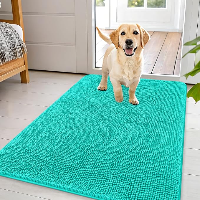 OLANLY Dog Door Mat for Muddy Paws 44x32, Absorbs Moisture and Dirt, Absorbent