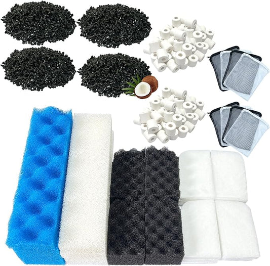38 Pack Filter Media Kit for Fluval 406/407 Canister Filters, Replacement Bio