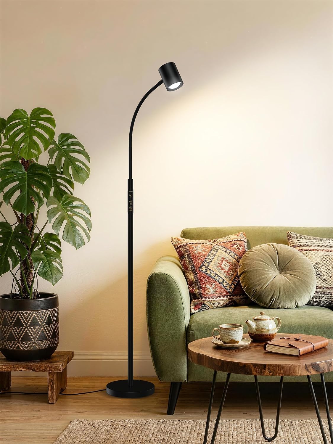 GLOWRIUM LED Reading Floor Lamp, 62" Floor Task Lamp, Adjustbale Floor Lamp