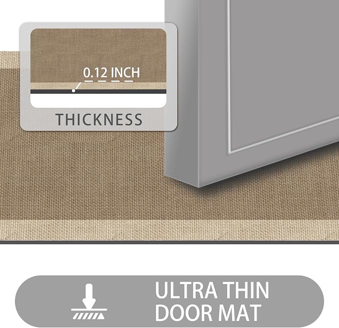 Ultra Thin Door Mat Indoor Entrance, 1/10 in Thin Door Mats