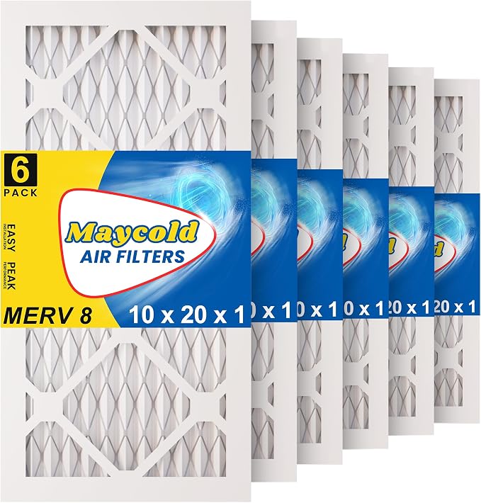 Maycold MERV 8 10x20x1 Furnace Air Filters, Pleated HVAC AC Filters – Actual
