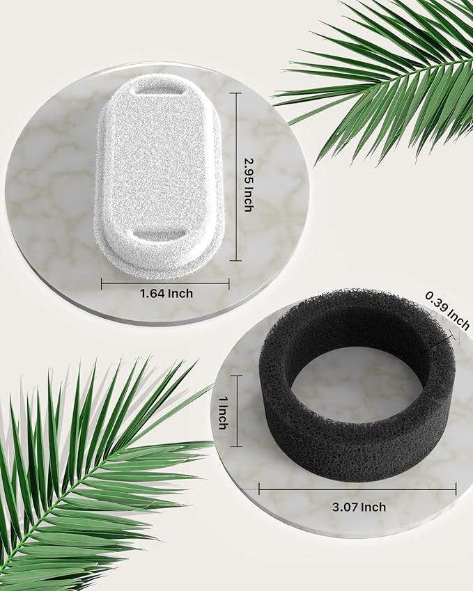 GIOTOHUN 12 Cat Water Fountain Filters: Cat Fountain Filter - Pet Water Fountain Filter - 6 Filters + 6 Sponges of Cat Dispenser - Filter Loose Hair (Sponges) - Triple Filtration (Filters)