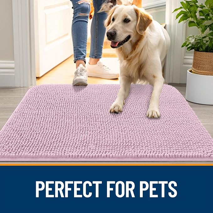 OLANLY Dog Door Mat for Muddy Paws 48x30, Absorbs Moisture and Dirt, Absorbent