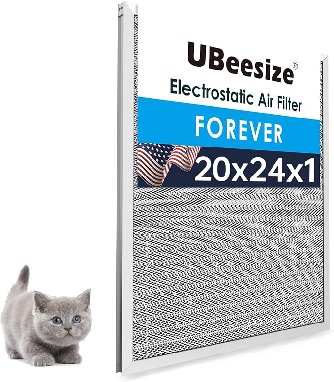 UBeesize 20x24x1 Reusable Electrostatic Air Filter HVAC AC Furnace Filter
