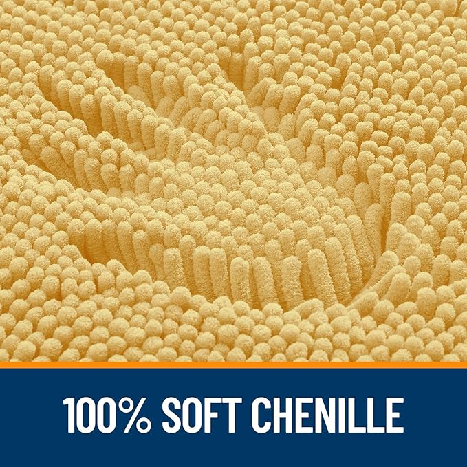 OLANLY Bathroom Rugs 36x24, Extra Soft Absorbent Chenille Bath Rugs, Rubber
