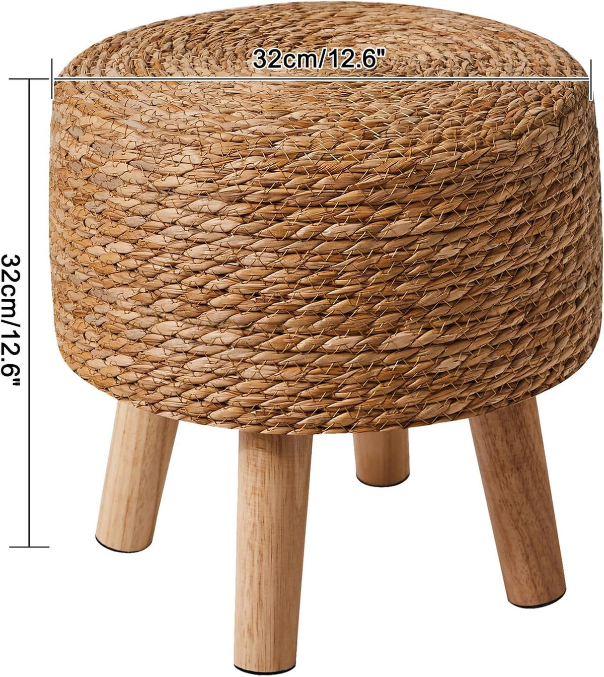 YMYNY Foot Stool, 12.6" Small Ottoman, Round Footrest,Natural HBD027N