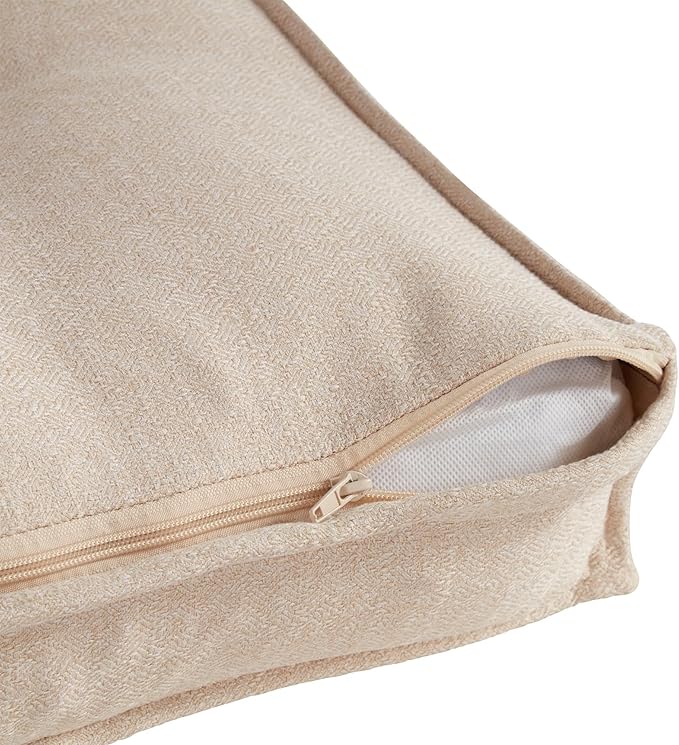 South Pine Porch Mila Square Tufted Pillow Style Dog Bed, Cream, Small (24" x 24")