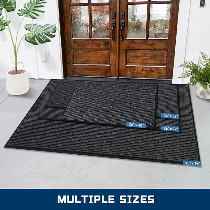 BesWin Indoor Outdoor Door Mat, Non Slip Rubber Backing Commercial Floor Mats