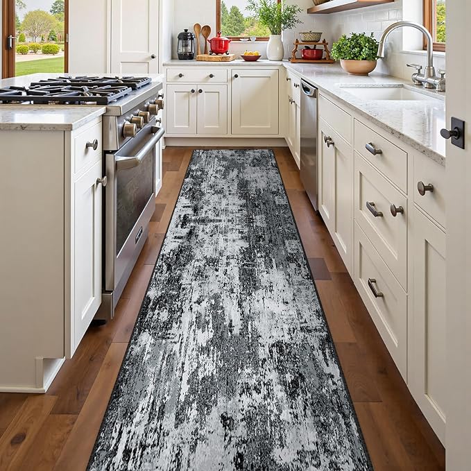 RELEANY Washable Area Rugs 2'x8' Non-Slip Modern Abstract Soft