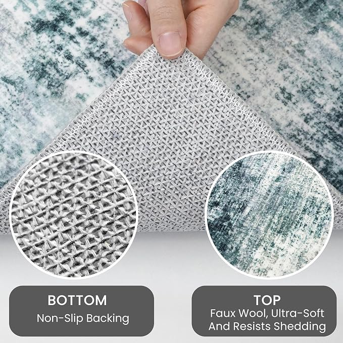 IOHOUZE Modern Abstract Area Rugs 5x7 Ft Washable Rugs