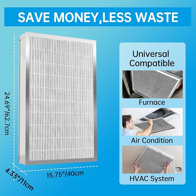 UBeesize 16x25x5 Reusable Electrostatic Air Filter HVAC AC Furnace Filter