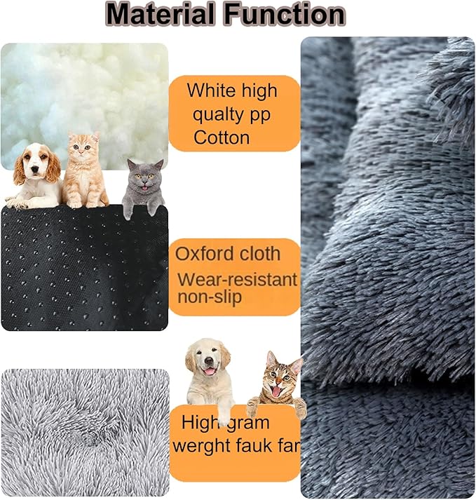 Dog Crate Mat, Dog Bed for Large Dogs, Comfy Fluffy Kennel Pad Anti-Slip for Dog beds & Furniture, Quilted Dog Bed for Pets for Medium/Small Dogs Cats (Color : Gray 2, Size : 16.9x11)