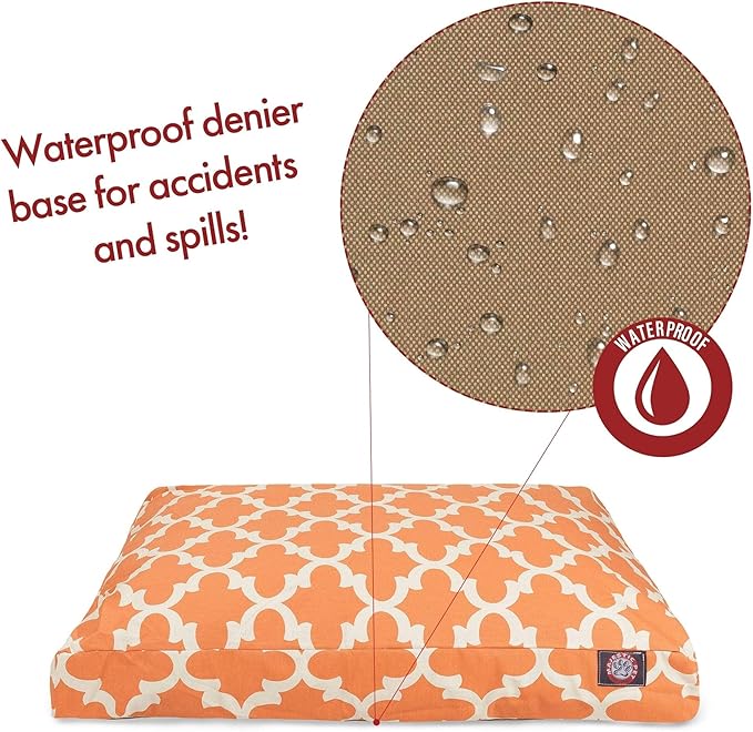 Peach Trellis Small Rectangle Indoor Outdoor Pet Dog Bed With Removable Washable Cover By Majestic Pet Products