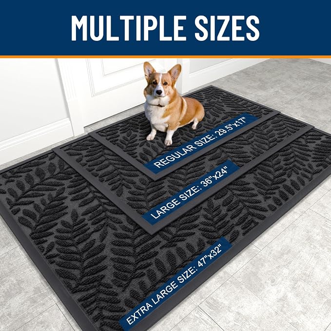 OLANLY Door Mat Indoor Outdoor Entrance, Waterproof All-Weather All-Season