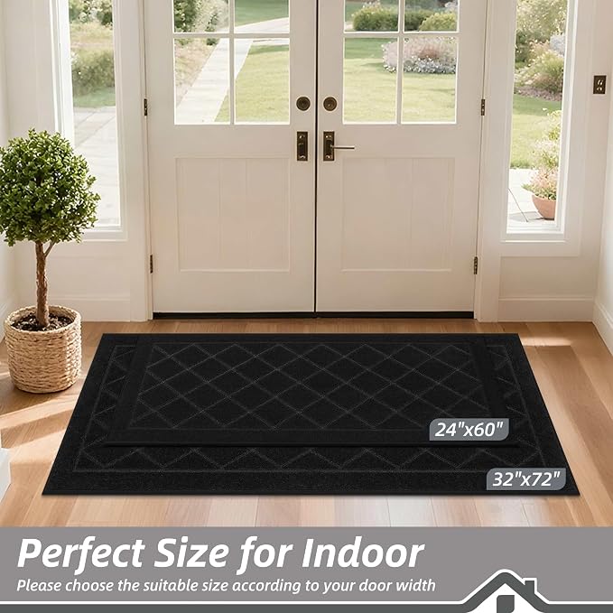 BEQHAUSE Dirt Trapper Door Mat 24" x 60", Doormat Non-Slip Entryway Rugs