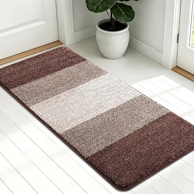Kitinjoy Indoor Outdoor Door Mat, 54x24 Non-Slip Absorbent Dirt Trapper