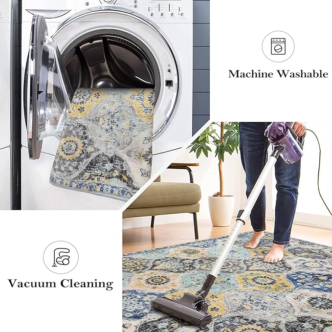 Lahome Moroccan Trellis Kitchen Rugs Non Slip Washable, 2x3 Rugs