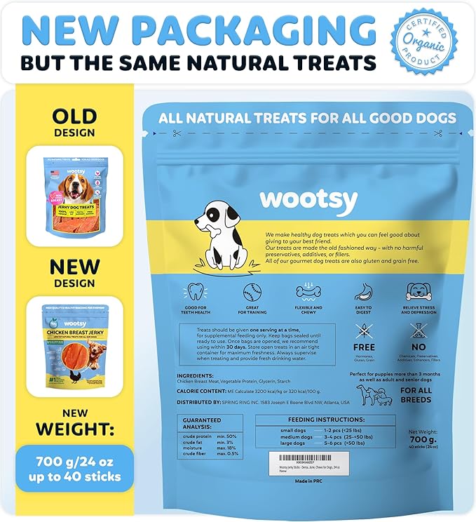 Chicken Jerky Dog Treats - Rawhide Free - Dental Health Support Dog Snacks - Real Chicken - Grain Free, Low-Calorie, High-Protein, Canine Chews, 24 oz