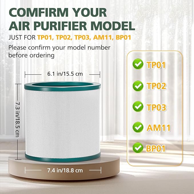 TP01 HEPA Replacement Filter Compatible