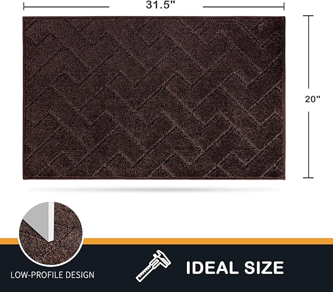 PURRUGS Dirt Trapping Door Mat 20" x 31.5", Non-Slip Machine Washable Entry Rug