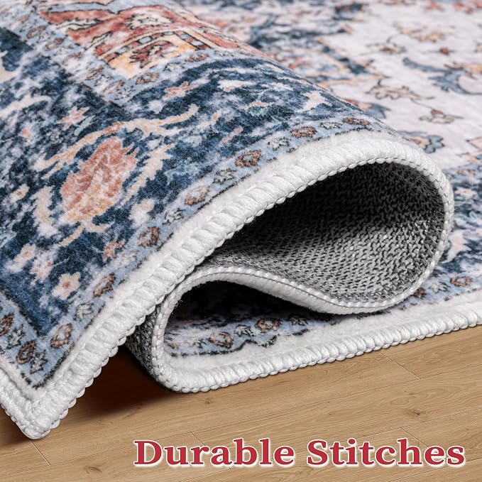 SERISSA 5x7 Boho Area Rug, Washable Large Rugs