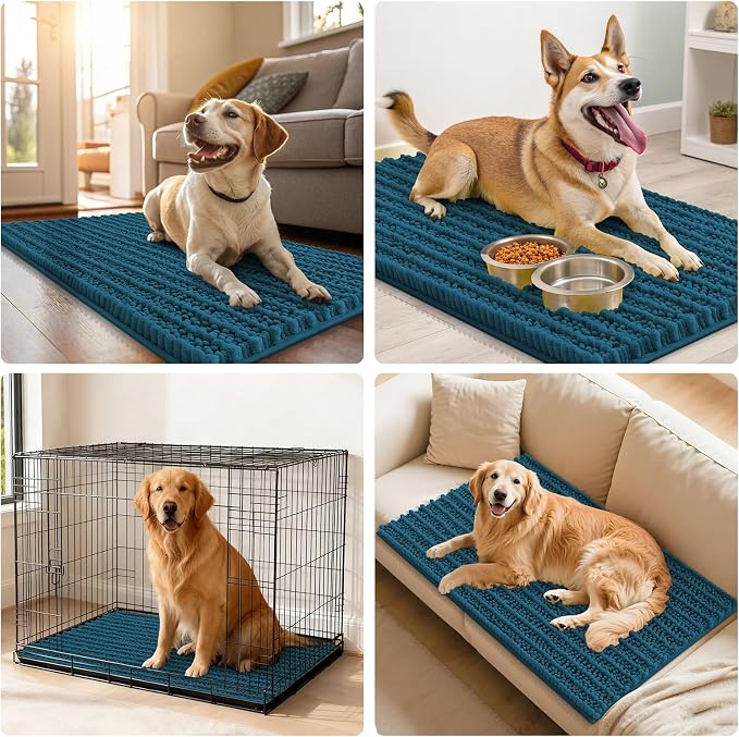 Smiry Dog Door Mat for Muddy Paws 59x24, Absorbent Dirt Trapper, Non-Slip