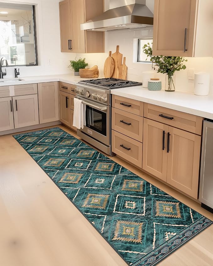 BESTSWEETIE Area Rug 2x6 Rug Machine Washable Non-Slip Low Pile Print Pattern