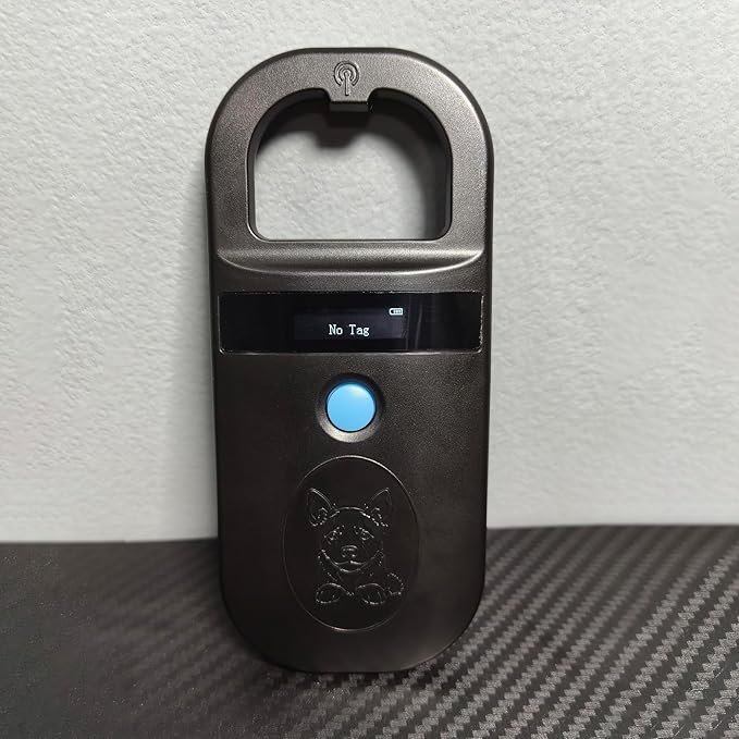 Pet Microchip Scanner ISO11784/85/FDX-B/EMID Animal Handheld Reader,134.2kHz Pet ID Scanner Rechargeable Animal Chip Registration, for Dog/Cat/Pig/Animal (190A Black)