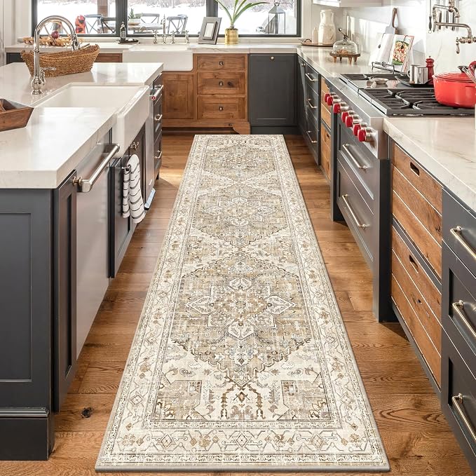 Yamaziot Washable Runner Rug, 3x10 Non-Slip Boho Vintage Hallway Rug
