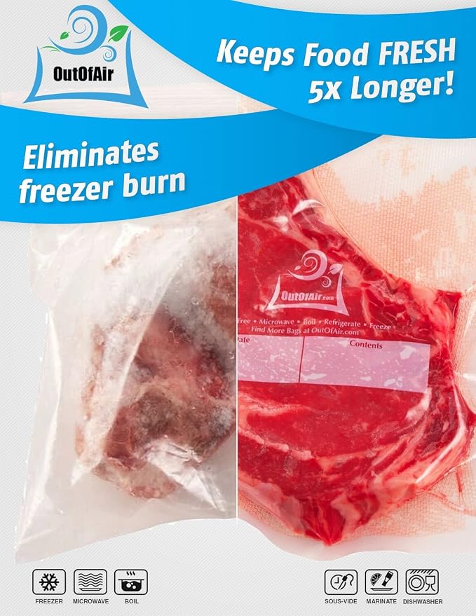 100 Vacuum Sealer Bags: Gallon Size by OutOfAir Works