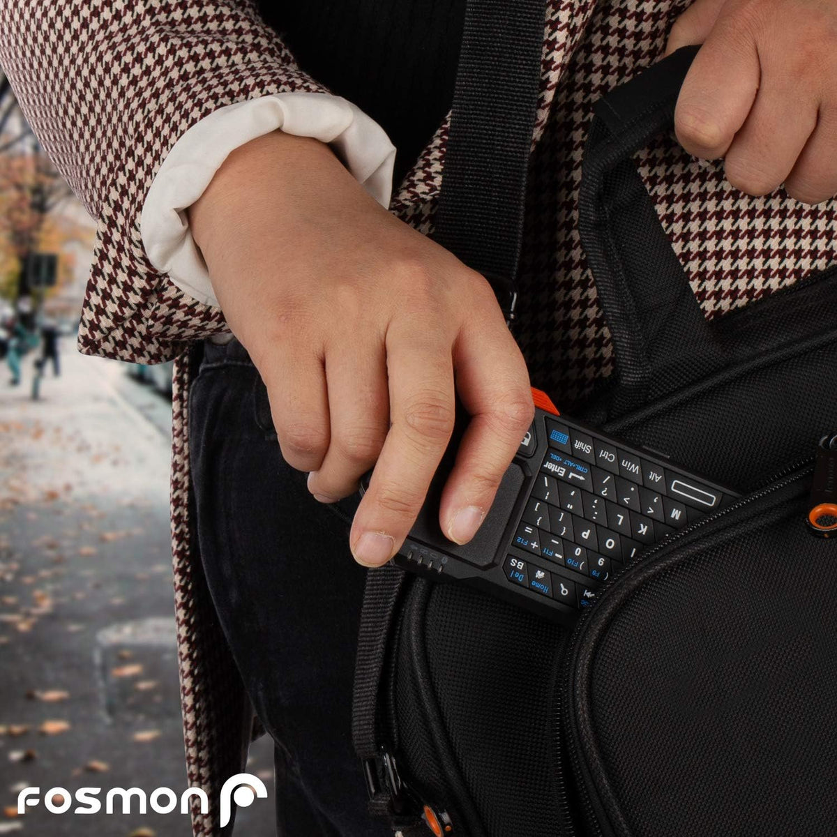 Fosmon Mini Keyboard with Touchpad Mouse, 2.4G Wireless+ Bluetooth, Backlit