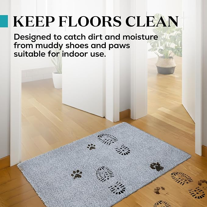 Premium Microfiber Indoor Door Mat – 24"x36" Washable Entry Mat, Waterproof