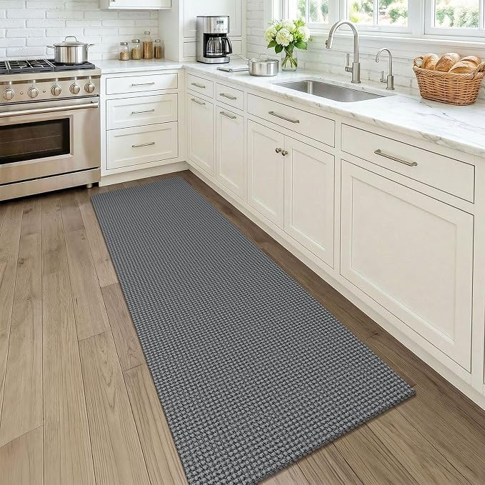 KOZYFLY Woven 2x7 Washable Kitchen Runner Rug, Non Slip Runners