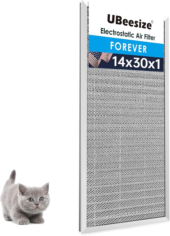 UBeesize 14x30x1 Reusable Electrostatic Air Filter HVAC AC Furnace Filter
