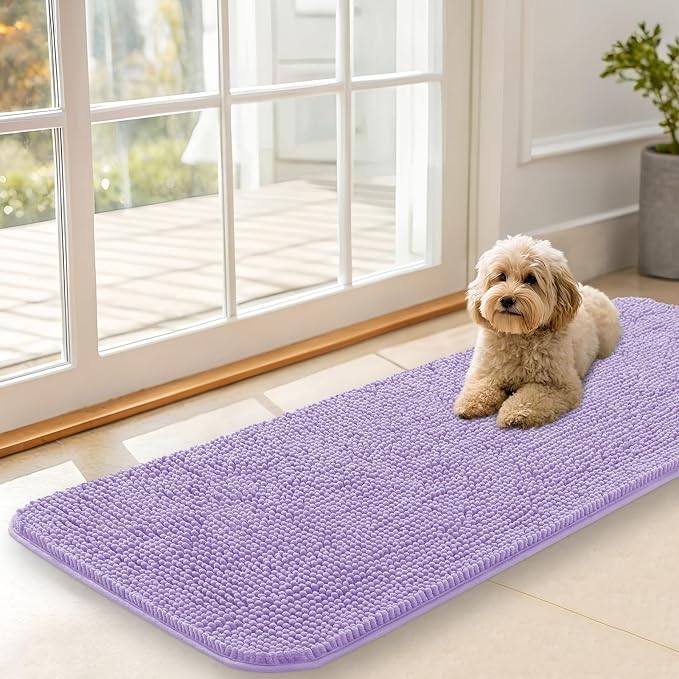 OLANLY Dog Door Mat for Muddy Paws 47x17, Absorbs Moisture and Dirt, Absorbent