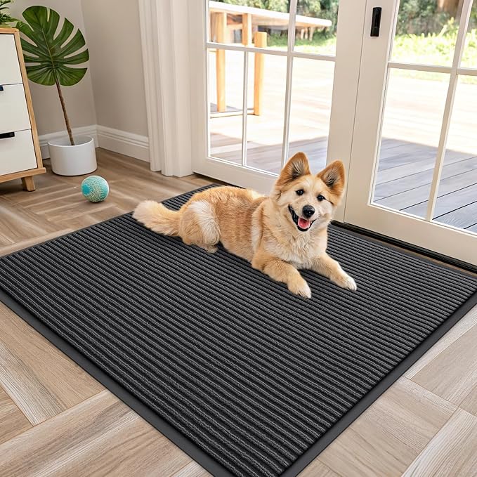 OLANLY Front Door Mat Indoor Outdoor Entrance, Waterproof Heavy Duty Doormat
