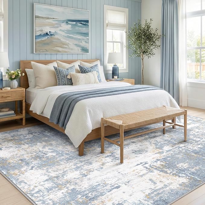 RELEANY Washable Area Rugs 6'x9' Non-Slip Modern Abstract Soft