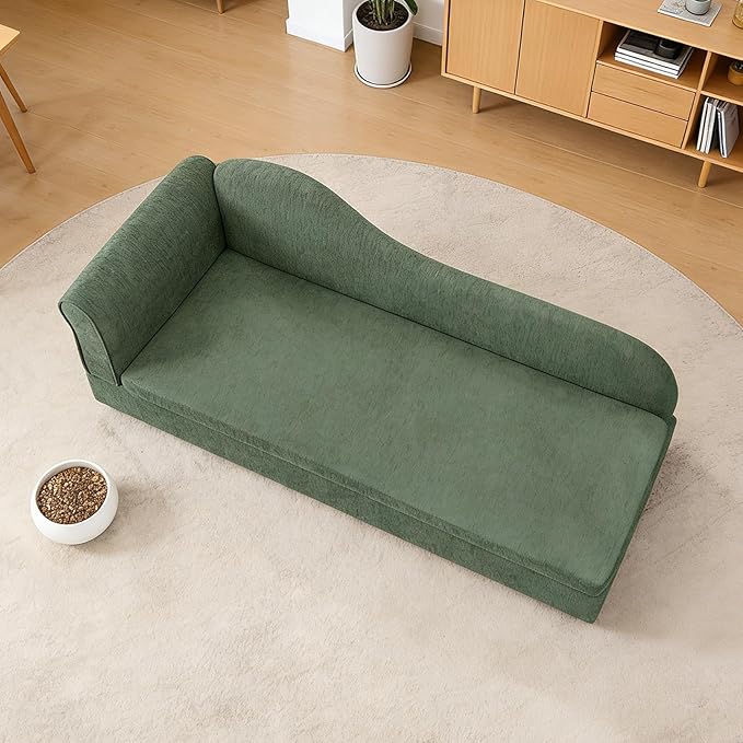 Oversized Pet Sofa Bed for Large Dogs, 55 Inch Modern Dog Couch with Orthopedic Memory Foam, Sturdy Furniture Style Pet Bed with Weight Capacity 220 lbs, (Green)